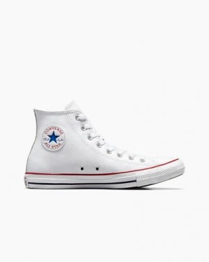 White Converse Chuck Taylor All Star Leather Women Sneakers Singapore | C-41596289