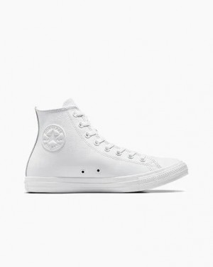White Converse Chuck Taylor All Star Leather Women Sneakers Singapore | C-02148569