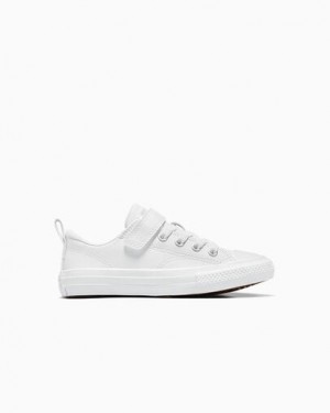 White Converse Chuck Taylor All Star Malden Street Leather Kids' Sneakers Singapore | C-50367489