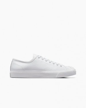 White Converse Jack Purcell Leather Women Tennis Shoes Singapore | C-17403869
