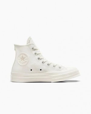 White / Beige Converse Chuck 70 Stars Women Sneakers Singapore | C-30489619
