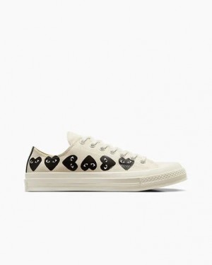 White / Black Converse Converse x PLAY Comme des Garçons Chuck 70 Multi Heart Women Sneakers Singapore | C-13482579