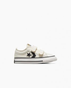 White / Black Converse Star Player 76 Easy-On Kids' Canvas Shoes Singapore | C-63824759