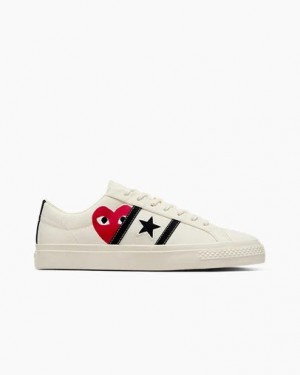 White / Black / Red Converse Converse x PLAY Comme des Garçons One Star Academy Pro Women Skate Shoes Singapore | C-31974259