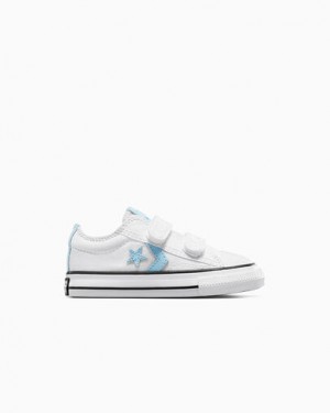 White / Blue / White Converse Star Player 76 Kids' Sneakers Singapore | C-02574189