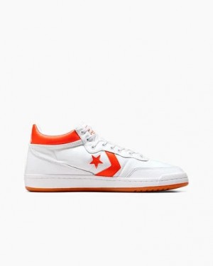 White / Orange Converse CONS Fastbreak Pro Leather Men Skate Shoes Singapore | C-65893479