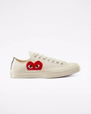 White / Red Converse Converse x PLAY Comme des Garçons Chuck 70 Men Sneakers Singapore | C-86129549
