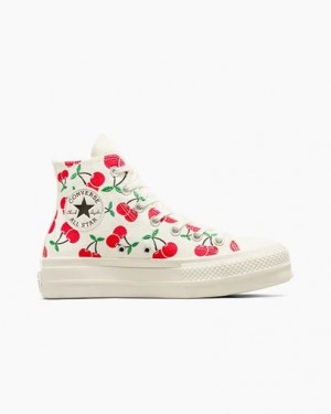 White / Red / Green Converse Chuck Taylor All Star Lift Women Platform Shoes Singapore | C-52860439