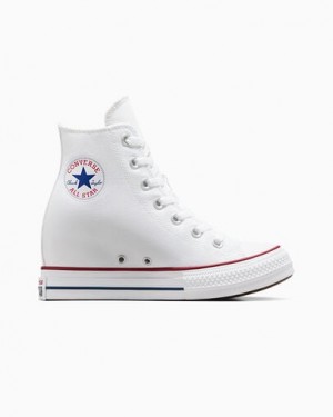 White / Red / Navy Converse Chuck Taylor All Star Wedge Women Platform Shoes Singapore | C-85740139