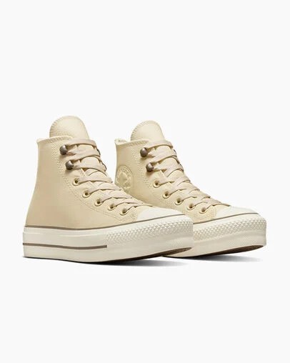 Beige Converse Chuck Tayor All Star Lift Women Platform Shoes Singapore | C-53482679
