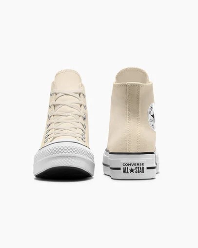 Beige White / Black Converse Chuck Taylor All Star Lift Platform Women Canvas Shoes Singapore | C-48723959