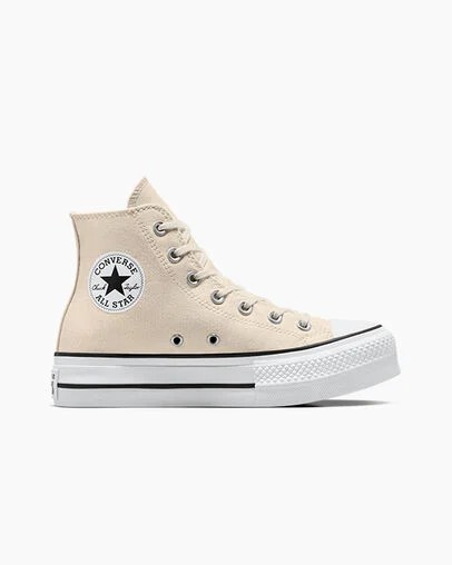 Beige White / Black Converse Chuck Taylor All Star Lift Platform Women Canvas Shoes Singapore | C-48723959
