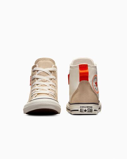 Beige / Orange Converse Chuck Taylor All Star Kids' Canvas Shoes Singapore | C-30619759