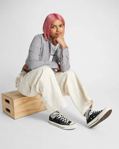Black Converse Chuck 70 Canvas Women Sneakers Singapore | C-65478219