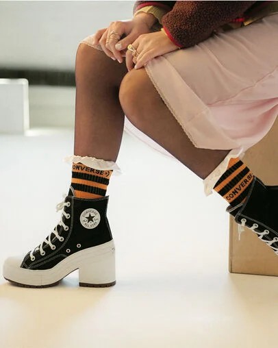 Black Converse Chuck 70 De Luxe Heel Women Sneakers Singapore | C-52348099