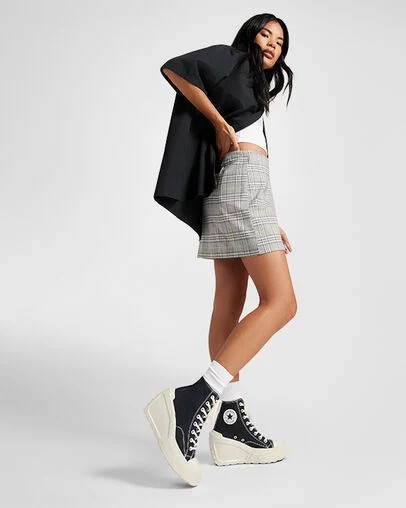 Black Converse Chuck 70 De Luxe Wedge Women Sneakers Singapore | C-41306589