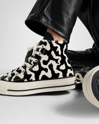 Black Converse Chuck 70 Leopard Remix Women Sneakers Singapore | C-75129489