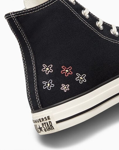 Black Converse Chuck Taylor All Star Embroidered Little Women Sneakers Singapore | C-36972809