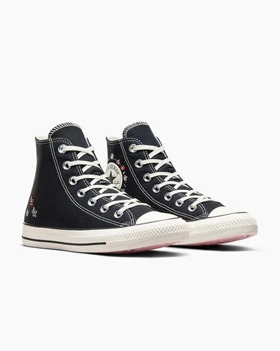 Black Converse Chuck Taylor All Star Embroidered Little Women Sneakers Singapore | C-36972809