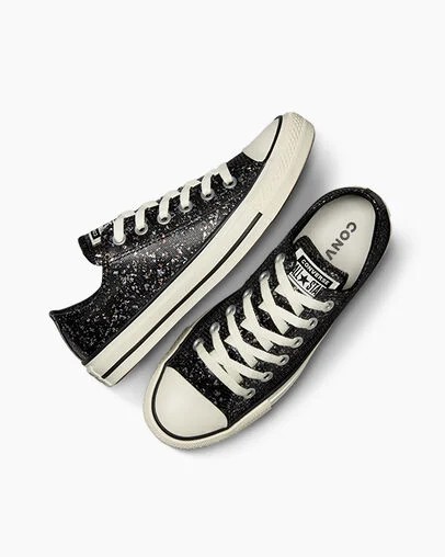 Black Converse Chuck Taylor All Star Glitter Women Sneakers Singapore | C-28415639