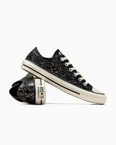 Black Converse Chuck Taylor All Star Glitter Women Sneakers Singapore | C-28415639