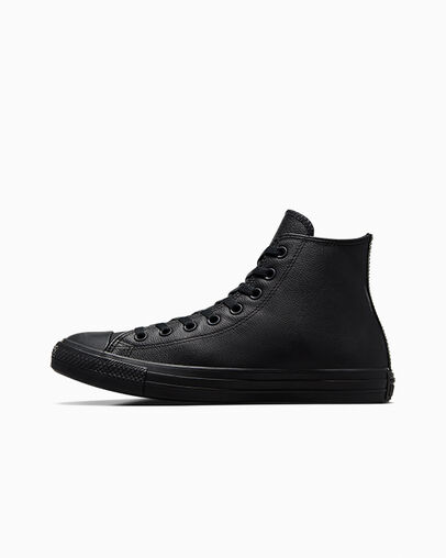 Black Converse Chuck Taylor All Star Leather Men Sneakers Singapore | C-39764859