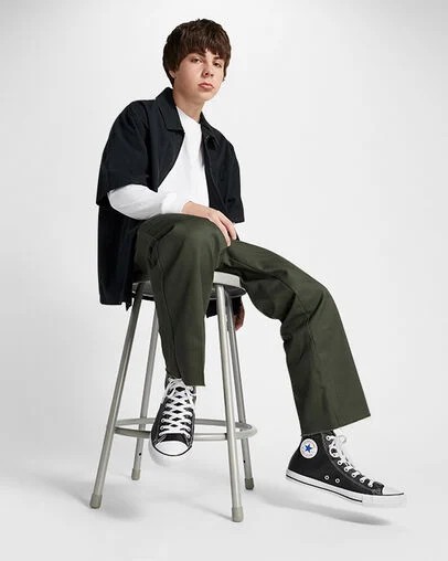 Black Converse Chuck Taylor All Star Leather Men Sneakers Singapore | C-62193809