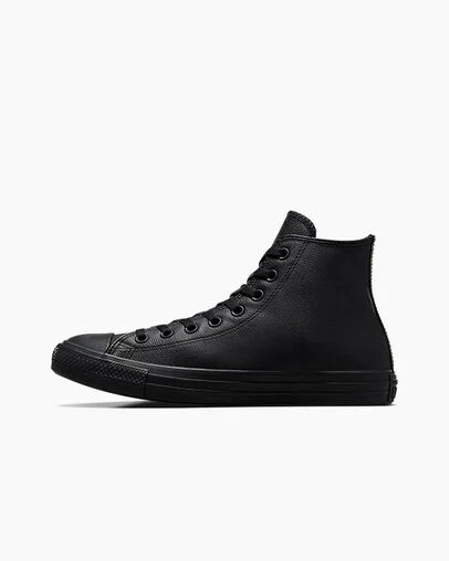 Black Converse Chuck Taylor All Star Leather Women Sneakers Singapore | C-75314829