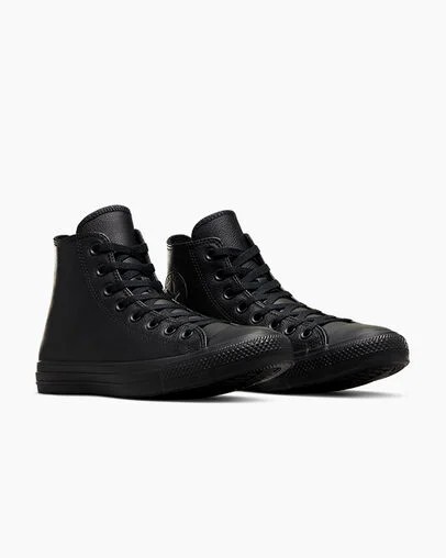 Black Converse Chuck Taylor All Star Leather Women Sneakers Singapore | C-75314829