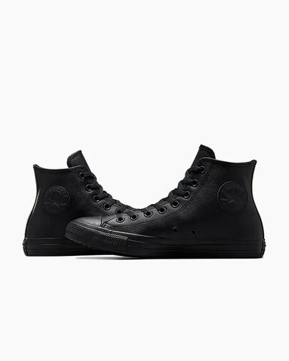 Black Converse Chuck Taylor All Star Leather Women Sneakers Singapore | C-75314829