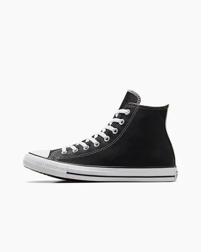 Black Converse Chuck Taylor All Star Leather Women Sneakers Singapore | C-43028769