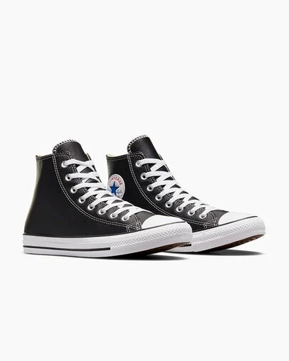 Black Converse Chuck Taylor All Star Leather Women Sneakers Singapore | C-43028769
