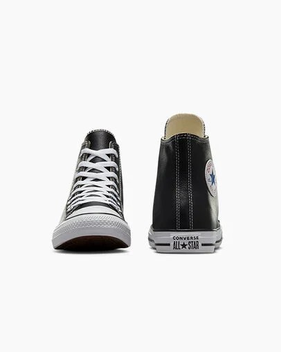 Black Converse Chuck Taylor All Star Leather Women Sneakers Singapore | C-43028769