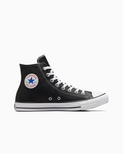 Black Converse Chuck Taylor All Star Leather Women Sneakers Singapore | C-43028769