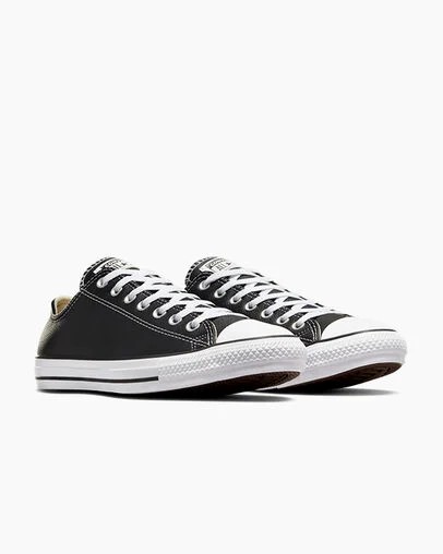 Black Converse Chuck Taylor All Star Leather Women Tennis Shoes Singapore | C-93162479