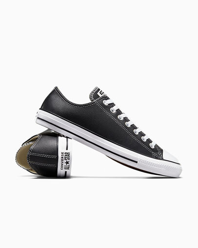 Black Converse Chuck Taylor All Star Leather Women Tennis Shoes Singapore | C-93162479