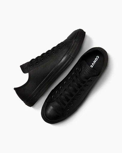 Black Converse Chuck Taylor All Star Leather Women Tennis Shoes Singapore | C-79456809