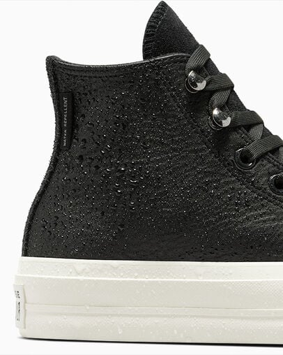 Black Converse Chuck Taylor All Star Lift Platform Water Repellent Leather Women Boots Singapore | C-96125349