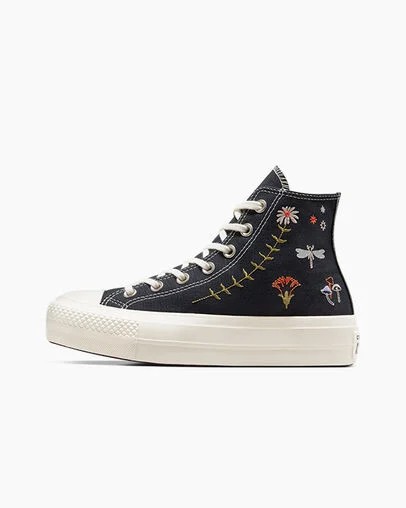 Black Converse Chuck Taylor All Star Lift Women Platform Shoes Singapore | C-47695289