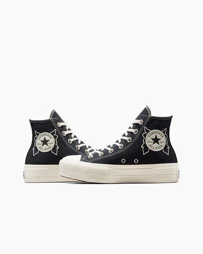 Black Converse Chuck Taylor All Star Lift Women Platform Shoes Singapore | C-47695289