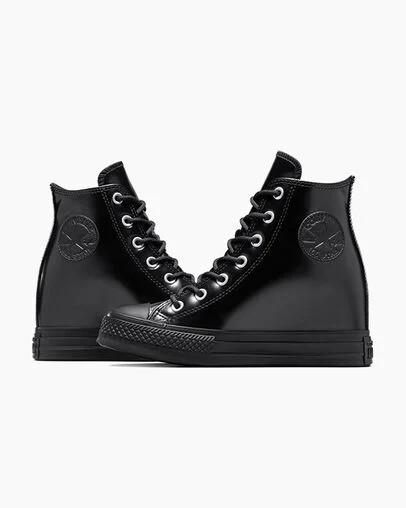 Black Converse Chuck Taylor All Star Wedge Women Platform Shoes Singapore | C-28154969