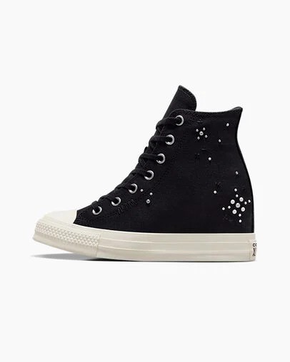 Black Converse Chuck Taylor All Star Wedge Women Platform Shoes Singapore | C-60437829