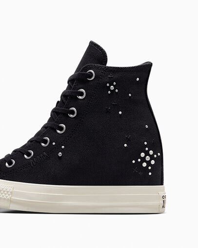 Black Converse Chuck Taylor All Star Wedge Women Platform Shoes Singapore | C-60437829