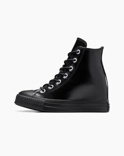 Black Converse Chuck Taylor All Star Wedge Women Platform Shoes Singapore | C-89274609