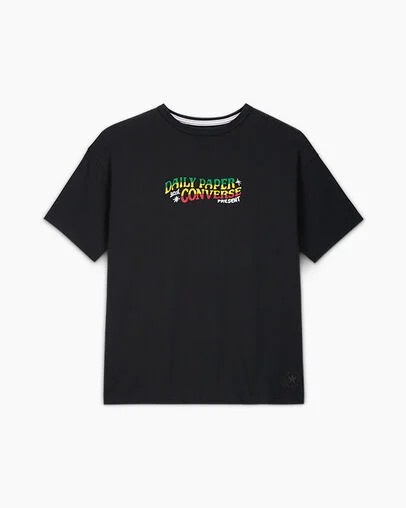 Black Converse Converse x Daily Paper Gold Standard Women T Shirts Singapore | C-90645189