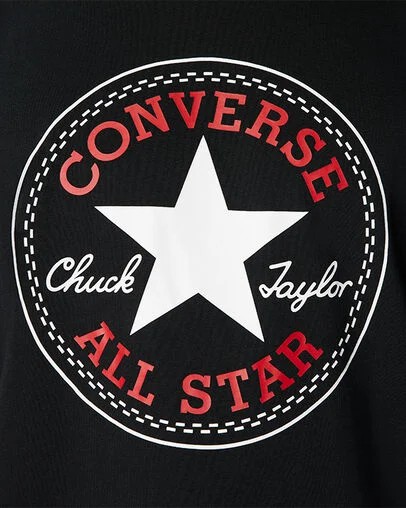 Black Converse Go-To All Star Patch Standard-Fit Men T Shirts Singapore | C-09653489