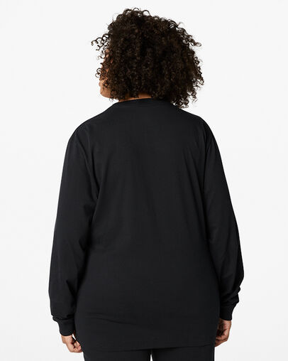 Black Converse Go-To Embroidered Star Chevron Standard-Fit Women T Shirts Singapore | C-45796289