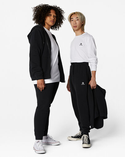 Black Converse Go-To Embroidered Star Chevron Standard-Fit Men Sweatpants Singapore | C-37014289