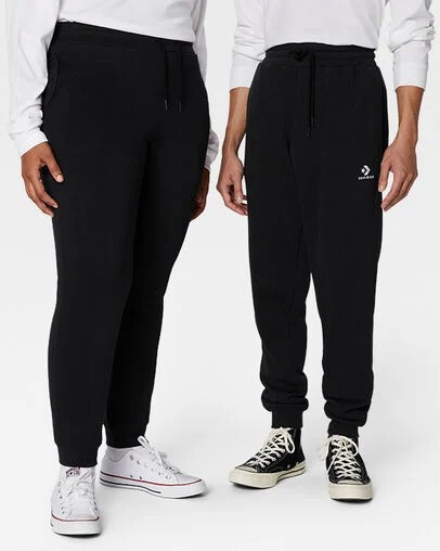 Black Converse Go-To Embroidered Star Chevron Standard-Fit Men Sweatpants Singapore | C-37014289