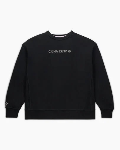 Black Converse Gold Standard Crew Neck Men Sweatshirt Singapore | C-62105349